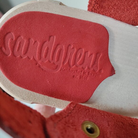 SANDGRENS“MOROCCO CROSSED CLOG SANDAL” in RednNEW NEVER WORN  -SIZE 40 - Picture 7 of 10